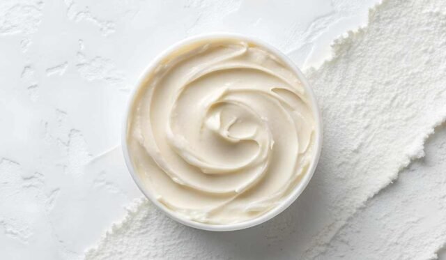 Make your own whipped body butter for eczema skin.

https://soleilra.com/the-ultimate-guide-to-whipped-body-butter-recipe/